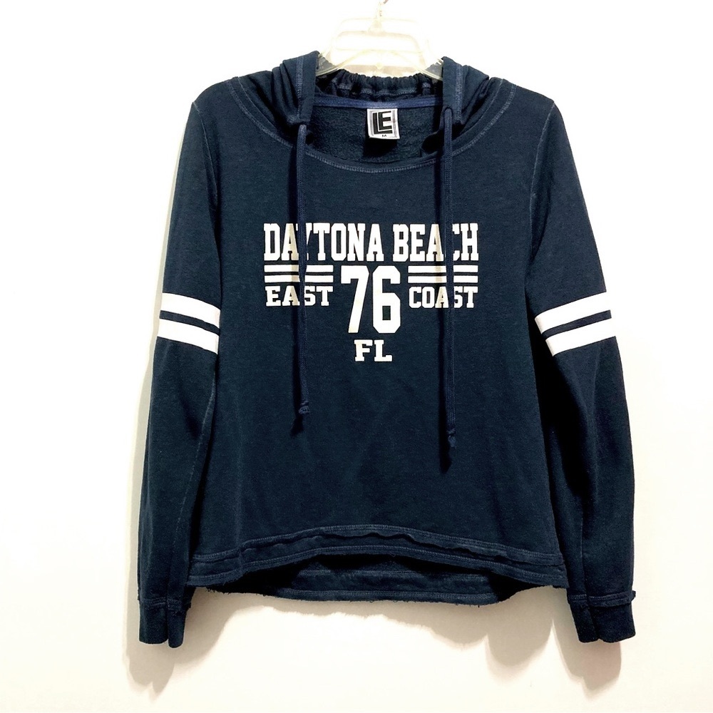 Liquid Energy Apparel Soft Navy Blue Hoodie Daytona Beach Florida